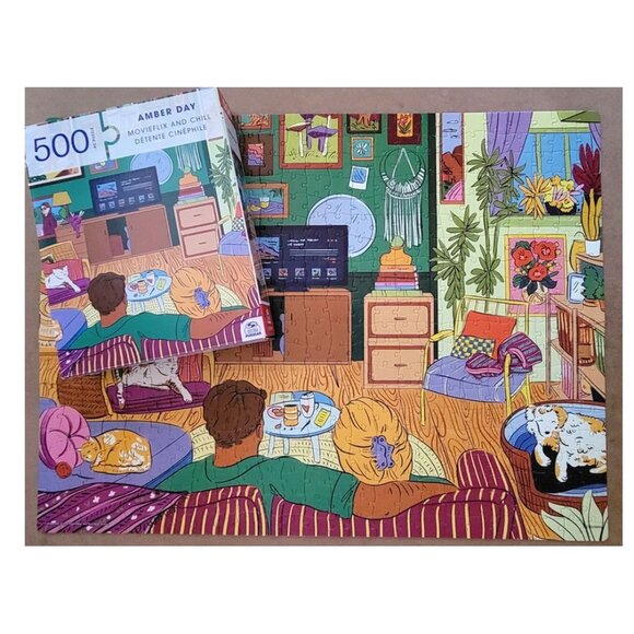 MOVIEFLIX AND CHILL by SpinMaster JIGSAW PUZZLE 500 pieces - Picture 4 of 6